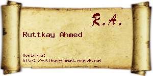 Ruttkay Ahmed névjegykártya